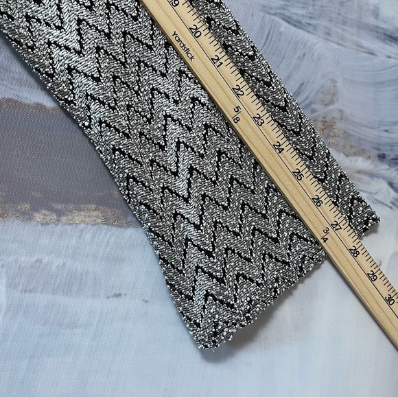 Vtg DIVINE Tunic Top Metallic Silver Chevron Cut-Out Design Disco Flowy Size 3XL - Picture 16 of 16